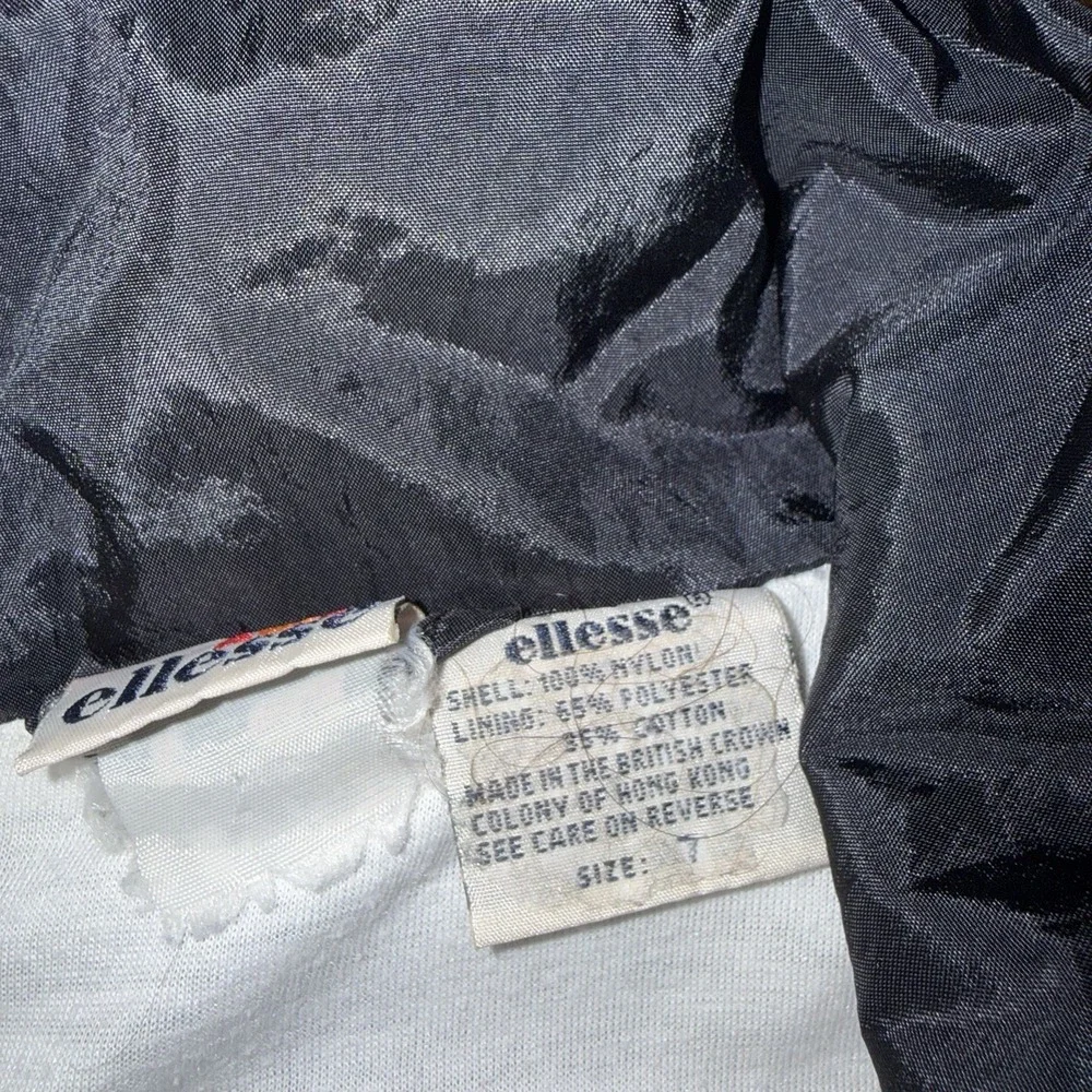 Vtg Ellesse Grey/white Full Zip Track Jacket Men's Size 7/XL